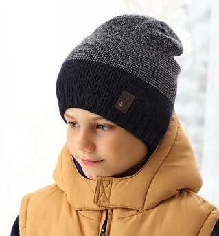 .AJS шапка 38-591 шапка двойная вязка  (р.54-56) ч/з 38-591 - фото 23690