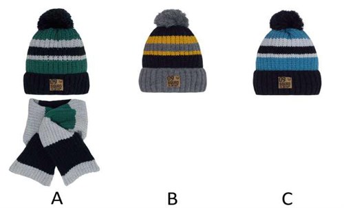 .AJS комплект 44-527 шапка на флисе+шарф (р.54-56) ч/з 44-527