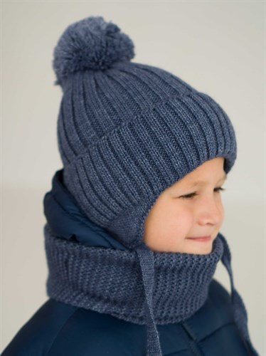 Milli комплект Kirbi шапка на утеплителе, подклад хлопок + снуд (р.44-48,48-52,52-56) ЧЗ Kirbi-boy