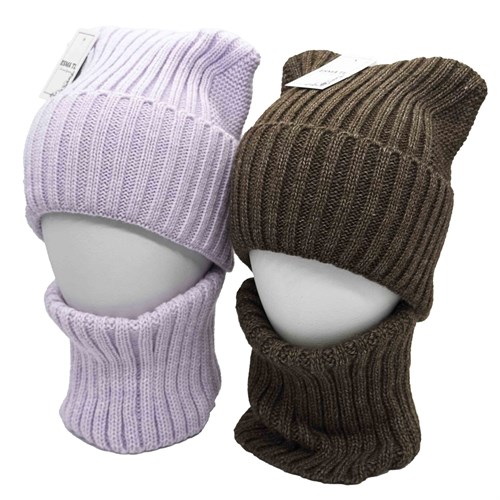 NEO комплект Кошка, шапка + снуд одинарная вязка (р.54-58) шерсть 15834-Л