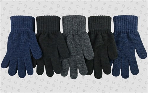 Теплыши перчатки TGm-009 одинарная вязка (р.16/9-10лет) TGm-009