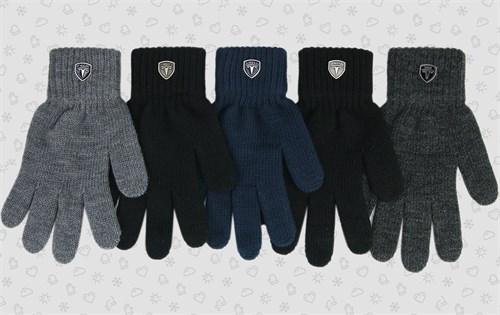 Теплыши перчатки TGm-063 одинарная вязка (р.16;16,5/9-10;11-13 лет) TGm-063