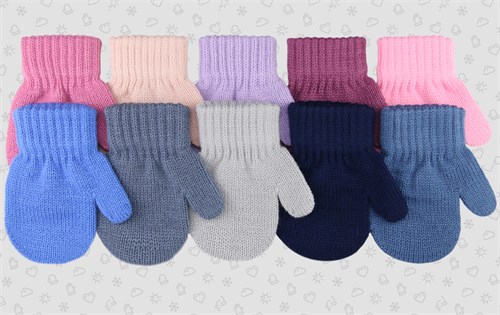 Теплыши варежки TMx-003 двойная вязка (р.12,5/2-3 года) TMx-003