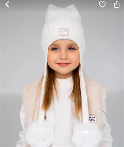 Milli шапка-Лапки вязаная, подклад флис (р.48-52,50-54) 15989-Л