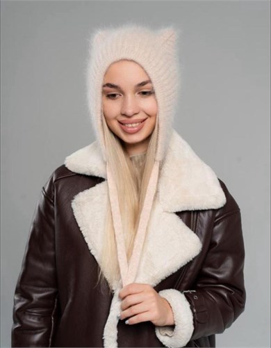 LAMIR шапка Талина, вязаная ангора, подклад флис (р.56-58) ЧЗ Талина