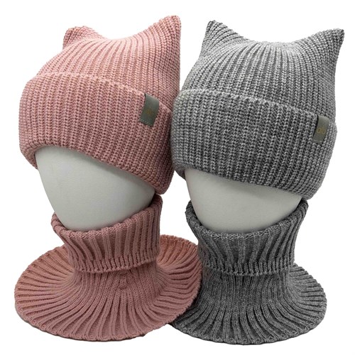 NEO комплект Киса, шапка на флисе +манишка (р.50-54) 16057-Л