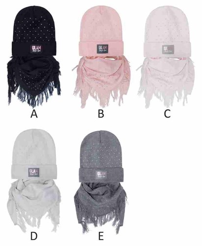 .AJS комплект 44-187 шапка одинарная вязка + косынка (р.52-54) М 44-187.