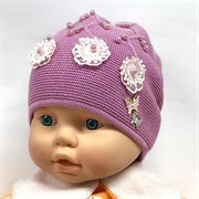 Korkki шапка одинарная вязка (р.48-50) бабочки 3725