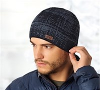 .AJS шапка 36-549 шапка двойная вязка (р.54-56) графит, ч/з 36-549