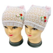 ажурная вязка шапка Кошечка Роза (р.48-52) ЧЗ 10275