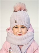 AGBO комплект 2267 Alama шапка двойная вязка, подклад полоска флиса + шарф (р.50-52) ч/з 2267 Alama