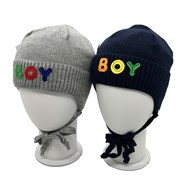 Neo шапка BOy вязаная с завязками, подклад хлопок (р.48-52) 14314-Л