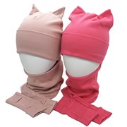 Milli комплект Кошка, шапка+ снуд + митинки, двойной трикотаж (р.50-54) Кошка