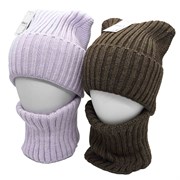 NEO комплект Кошка, шапка + снуд одинарная вязка (р.54-58) шерсть 15834-Л