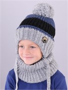 Поляярик комплект S-02-21 шапка + снуд на флисовом подкладе (р.52-54) ЧЗ S-02-21-