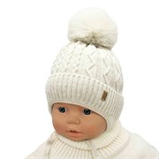 Milli шапка Андрейка, на синтепоне, с меховым помпоном, подклад хлопок (р.36-40) 15974