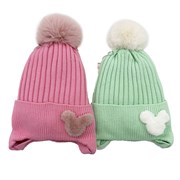 Amali шапка на синтепоне, подклад хлопок(р.44-46) искусственный помпон 15982