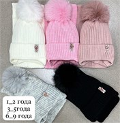 Milli комплект Love, шапка на синтепоне, подклад хлопок+снуд (р.46-48,48-50, 52-54) 16038-Л