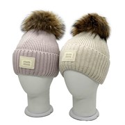 LAMIR шапка Казима на флисе, с натуральным помпоном (р.54-56) ЧЗ 16040