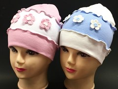 Boys Girls шапка одинарный трикотаж (цветочки)(р.48-50) 2056