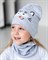 Milli комплект Crazy cat, шапка и снуд из двойного трикотажа (р.48-54) ч/з Crazy cat