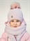 AGBO комплект 2267 Alama шапка двойная вязка, подклад полоска флиса + шарф (р.50-52) ч/з 2267 Alama - фото 40625